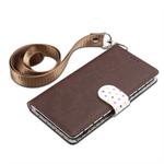 For iPhone 11 Pro Max Wave Point Horizontal Flip Leather Case with Card Slots & Holder & Wallet & Lanyard (Brown)