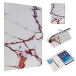 For iPad mini 5 / 4 / 3 / 2 / 1 Colored Drawing Pattern Horizontal Flip PU Leather Case with Holder & Card Slots(Platinum Marble)