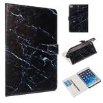 For iPad mini 5 / 4 / 3 / 2 / 1 Colored Drawing Pattern Horizontal Flip PU Leather Case with Holder & Card Slots(Black Marble)