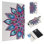 For Galaxy Tab A 8.0 (2018) / T387 Colored Drawing Pattern Horizontal Flip PU Leather Case with Holder & Card Slots(Half Flower)