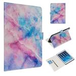For iPad Air / Air 2 / iPad Pro 9.7 (2016) / iPad 9.7 (2017) / iPad 9.7 (2018) Colored Drawing Pattern Horizontal Flip PU Leather Case with Holder & Card Slots(Pink Blue Marble)