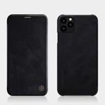 For iPhone 11 Pro Max NILLKIN  QIN Series Crazy Horse Texture Horizontal Flip Leather Case with Card Slot(Black)
