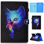 for Galaxy Tab S4 10.5 T830 Colored Drawing Stitching Horizontal Flip Leather Case, with Holder & Card Slots(Super Cat)