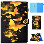 for Galaxy Tab S4 10.5 T830 Colored Drawing Stitching Horizontal Flip Leather Case, with Holder & Card Slots(Golden Butterfly)