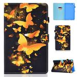 for Galaxy Tab A 10.1 (2019) T510 Colored Drawing Stitching Horizontal Flip Leather Case, with Holder & Card Slots(Golden Butterfly)