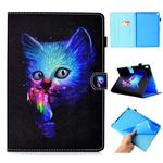 For iPad Pro 10.5 2017 / 2019 Colored Drawing Stitching Horizontal Flip Leather Case, with Holder & Card Slots & Sleep / Wake-up function(Super Cat)