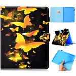 For iPad 2 / 3 / 4 Colored Drawing Stitching Horizontal Flip Leather Case, with Holder & Card Slots & Sleep / Wake-up function(Golden Butterfly)
