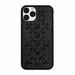 For iPhone 11 Pro (5.8 inch) RAIGOR INVERSE WEAVE Series PU+TPU+PC Solid Color Protective Case(Black)
