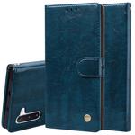 For Galaxy Note 10 Business Style Oil Wax Texture Horizontal Flip Leather Case with Holder & Card Slots & Wallet(Royal Blue)