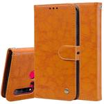 For Huawei P20 Lite (2019) / Nova 5i Business Style Oil Wax Texture Horizontal Flip Leather Case with Holder & Card Slots & Wallet(Orange-Yellow)