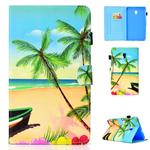 For Galaxy Tab A 8.0 (2017) T380 Colored Drawing Stitching Horizontal Flip Leather Case, with Holder & Card Slots(Sandbeach)