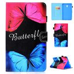 For Galaxy Tab A 8.0 (2017) T380 Colored Drawing Stitching Horizontal Flip Leather Case, with Holder & Card Slots(Butterfly Love)