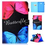 For Galaxy Tab A 10.5 T590 Colored Drawing Stitching Horizontal Flip Leather Case, with Holder & Card Slots(Butterfly Love)