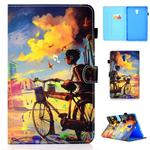 For Galaxy Tab A 10.5 T590 Colored Drawing Stitching Horizontal Flip Leather Case, with Holder & Card Slots(Bike Boy)