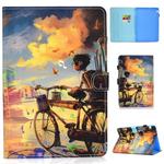 For Huawei MediaPad T5 Colored Drawing Stitching Horizontal Flip Leather Case, with Holder & Card Slots(Bike Boy)