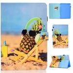 For Huawei MediaPad T5 Colored Drawing Stitching Horizontal Flip Leather Case, with Holder & Card Slots(Pineapple)