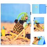 For iPad Pro 11 inch Colored Drawing Stitching Horizontal Flip Leather Case, with Holder & Card Slots(Pineapple)