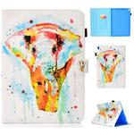 For iPad Pro 10.5 Colored Drawing Stitching Horizontal Flip Leather Case, with Holder & Card Slots(Watercolor Elephant)