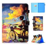 For iPad Pro 10.5 Colored Drawing Stitching Horizontal Flip Leather Case, with Holder & Card Slots(Bike Boy)