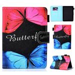 For Amazon Kindle Paperwhite 4 Colored Drawing Stitching Horizontal Flip Leather Case, with Holder & Card Slots(Butterfly Love)