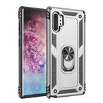 For Galaxy Note 10+ Armor Shockproof TPU + PC Protective Case with 360 Degree Rotation Holder(Silver)