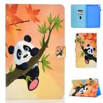 For Galaxy Tab A 10.1 (2019) T510 Colored Drawing Stitching Horizontal Flip Leather Case, with Holder & Card Slots(Panda)