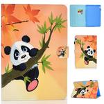 For Huawei MediaPad T5 Colored Drawing Stitching Horizontal Flip Leather Case, with Holder & Card Slots(Panda)