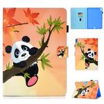 For iPad Pro 11 2018 Colored Drawing Stitching Horizontal Flip Leather Case, with Holder & Card Slots(Panda)