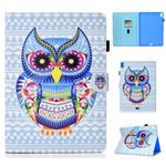 For iPad Pro 11 2018 Colored Drawing Stitching Horizontal Flip Leather Case, with Holder & Card Slots(Colored Owl)