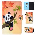 For Amazon Kindle Fire HD 8 Colored Drawing Stitching Horizontal Flip Leather Case, with Holder & Card Slots(Panda)