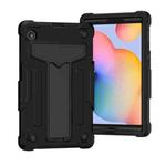 For Huawei MatePad T8 T-shaped Bracket Contrast Color Shockproof PC + Silicone Protective Case(Black+Black)