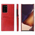 For Samsung Galaxy Note 20 Fierre Shann Retro Oil Wax Texture PU Leather Case with Card Slots(Red)