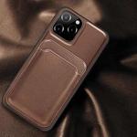 For iPhone 12 mini Mutural Yalan Series Magnetic Design PU + TPU Protective Case with Detachable Card Holder (Brown)