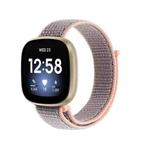 For Fitbit Versa 3 Nylon Loop Watch Band(Pink Sand)