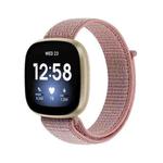 For Fitbit Versa 3 Nylon Loop Watch Band(Rose Pink)