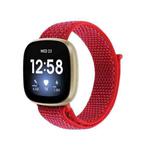 For Fitbit Versa 3 Nylon Loop Watch Band(Red)