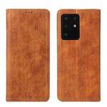 For Samsung Galaxy S20 Ultra Fierre Shann Retro Tree Bark Texture PU Magnetic Horizontal Flip Leather Case with Holder & Card Slots & Wallet(Brown)