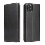 Fierre Shann PU Genuine Leather Texture Horizontal Flip Leather Case with Holder & Card Slots & Wallet For iPhone 11(Black)
