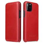 For iPhone 11 Fierre Shann Business Magnetic Horizontal Flip Genuine Leather Case (Red)