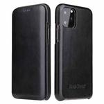 For iPhone 11 Pro Max Fierre Shann Business Magnetic Horizontal Flip Genuine Leather Case (Black)