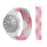 20mm Universal Nylon Weave Watch Band (Pink + White)