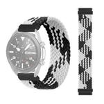 22mm Universal Nylon Weave Watch Band (Black White)