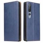 For Xiaomi Mi 10 Fierre Shann PU Genuine Leather Texture Horizontal Flip Leather Case with Holder & Card Slots & Wallet(Blue)