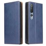 For Xiaomi Mi 10 Pro Fierre Shann PU Genuine Leather Texture Horizontal Flip Leather Case with Holder & Card Slots & Wallet(Blue)
