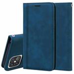 For iPhone 12 / 12 Pro Frosted Business Magnetic Horizontal Flip PU Leather Case with Holder & Card Slot & Lanyard(Blue)