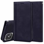For iPhone 12 Pro Max Frosted Business Magnetic Horizontal Flip PU Leather Case with Holder & Card Slot & Lanyard(Black)