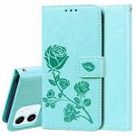 For iPhone 12 mini Rose Embossed Horizontal Flip PU Leather Case with Holder & Card Slots & Wallet (Green)