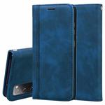 For Samsung Galaxy S20 FE 5G Frosted Business Magnetic Horizontal Flip PU Leather Case with Holder & Card Slot & Lanyard(Blue)