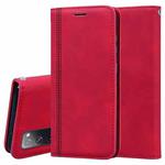 For Samsung Galaxy S20 FE 5G Frosted Business Magnetic Horizontal Flip PU Leather Case with Holder & Card Slot & Lanyard(Red)