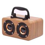 FT-4002 Wooden Wireless Bluetooth Portable Retro Subwoofer Speakers, Support TF card & USB MP3 Playback(Yellow Wood Grain)